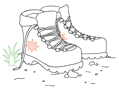 hiking boots icon to show business adventure